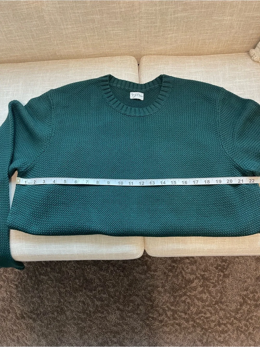 J. Crew Men's Forest Green Knit Crewneck Sweater